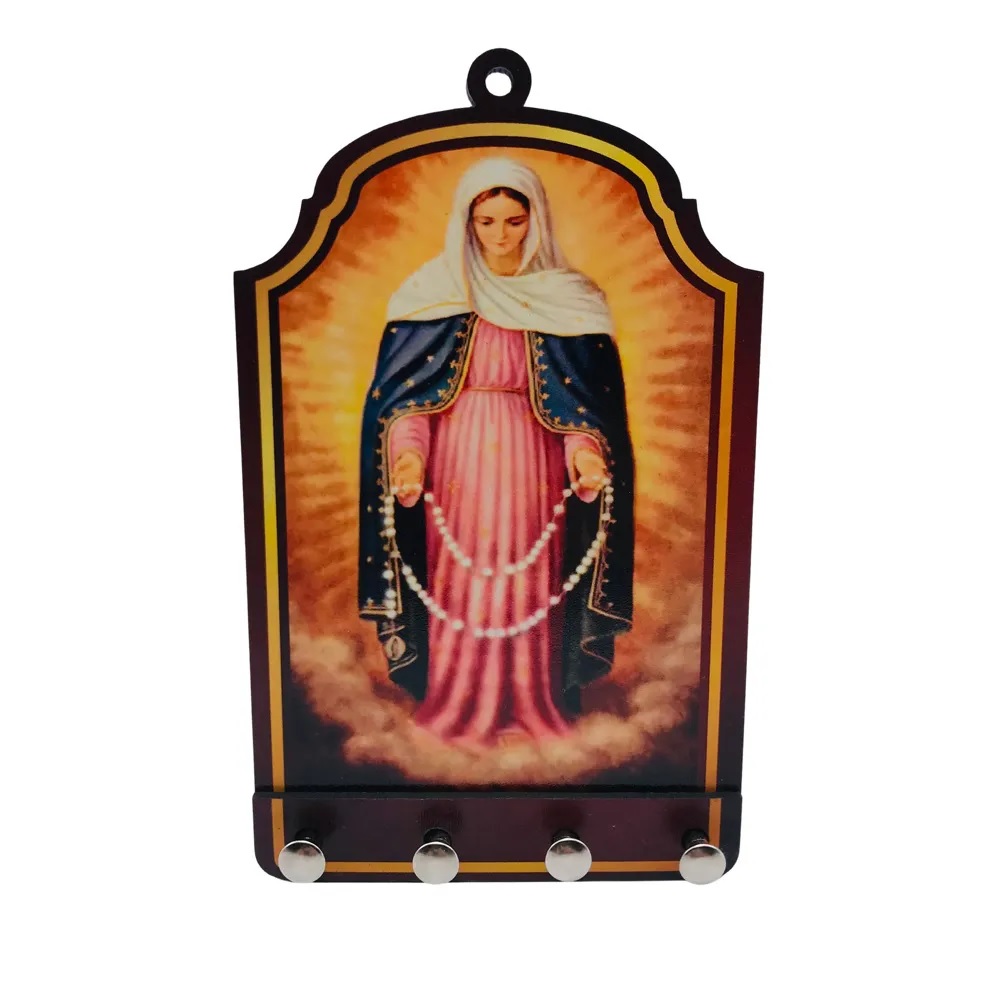 Porta chaves de parede com Nossa Senhora das Lágrimas